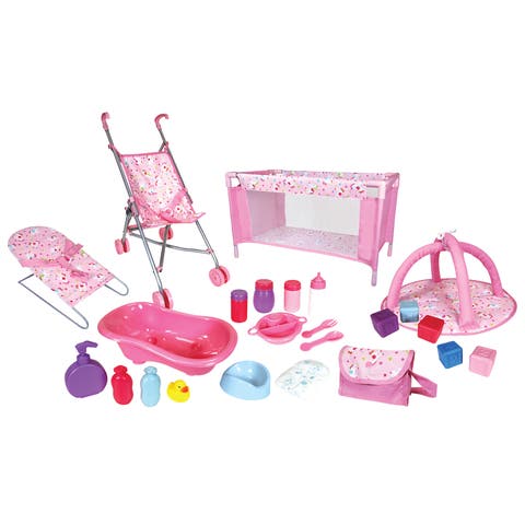 Baby Doll 24 Piece Nursery Play Set for 11 Inch Doll (Not Included)