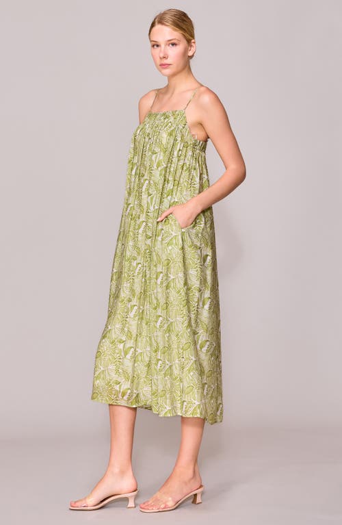 Melloday Strapless Organza Sundress In Green