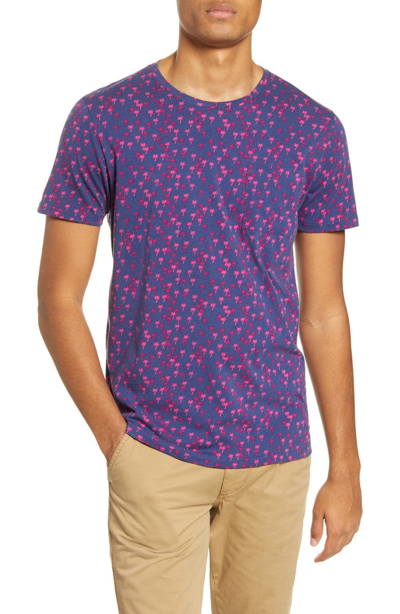 Bonobos Slim Fit Palm Flurry Pocket T-Shirt, Main, color,