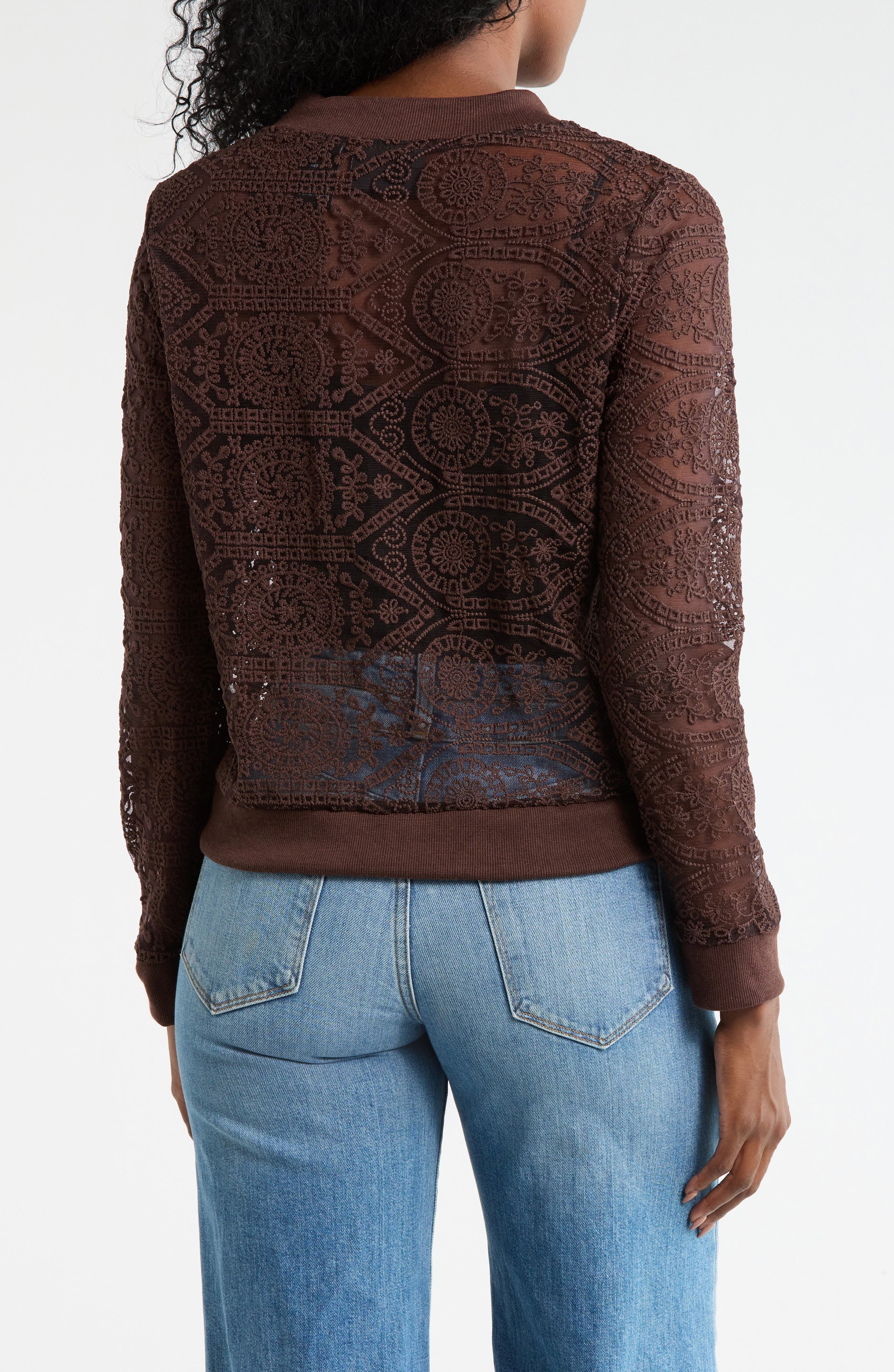 Crochet Mesh Zip-Up Jacket - image 2