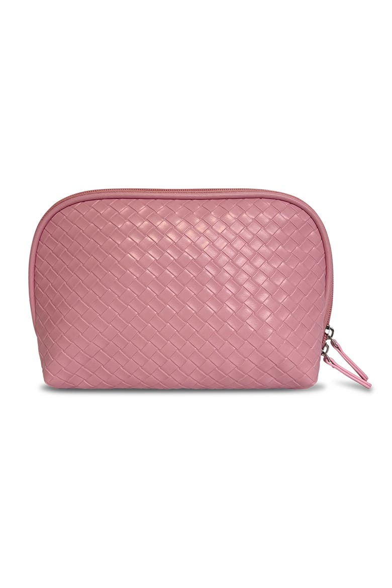 The Cove Woven Cosmetic Bag, Main, color, Pink