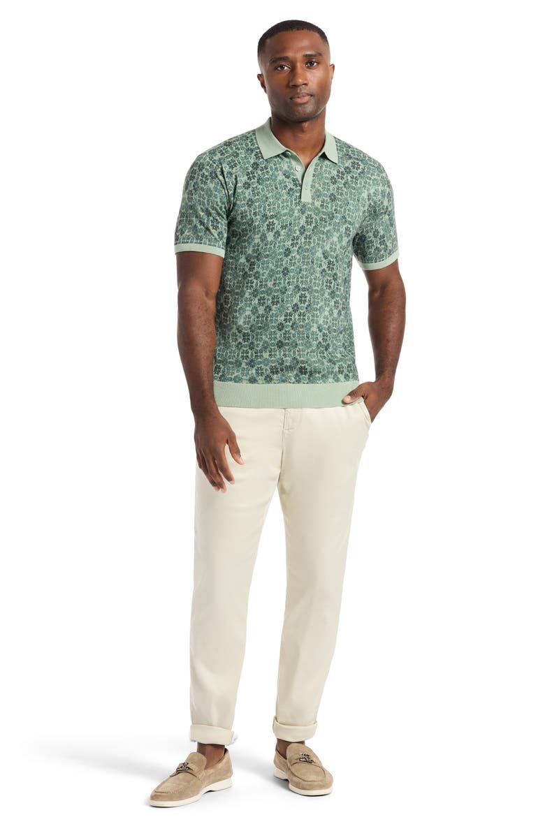 Johnny Collar Cotton Knit Polo, Alternate, color, SAGE