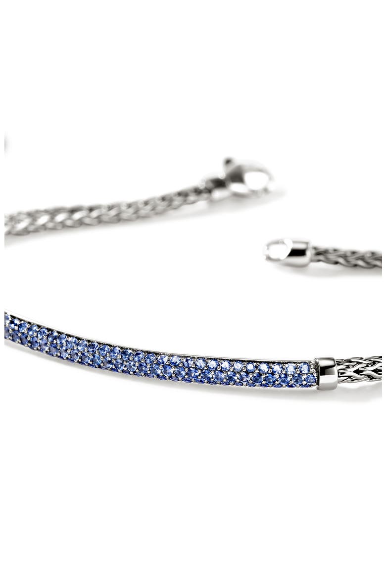 JH Essential Pavé Bracelet, Sterling Silver, Gemstones, 2.5mm, Alternate, color, SILVER/ BLUE SAPPHIRE