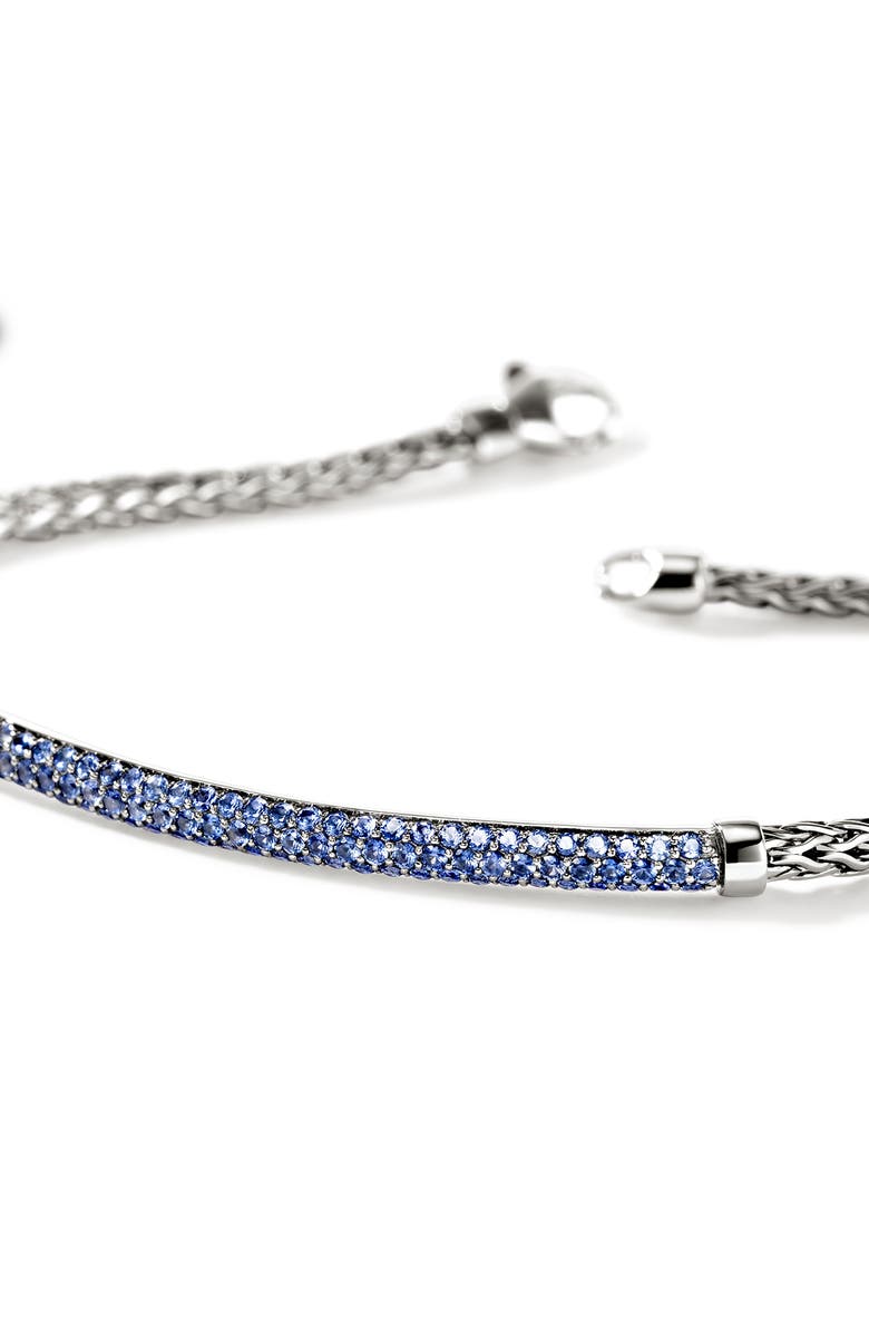 John Hardy JH Essential Pavé Bracelet, Sterling Silver, Gemstones, 2.5MM, Alternate, color, Silver/ Blue Sapphire