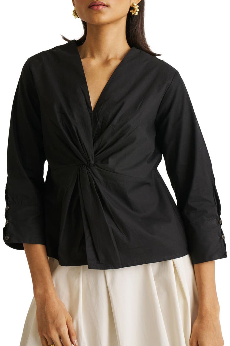 Front Twist Top, Alternate, color, Black