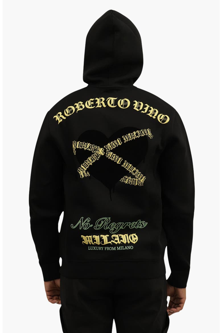 The Heart Preimum Blend Zip Hoodie, Alternate, color, Black