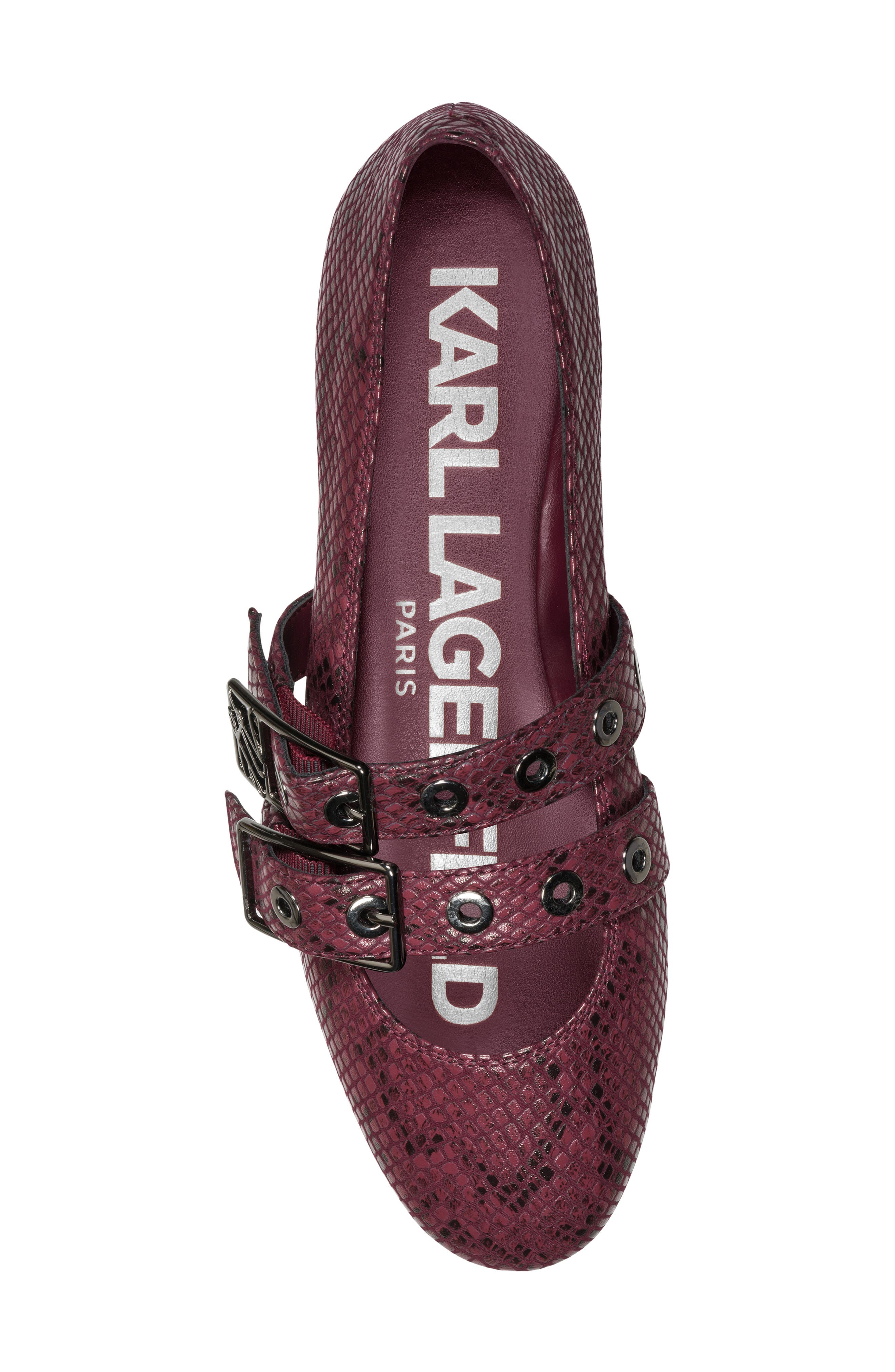 Ashlyn Double Band Flat, Alternate, color, BURGUNDY