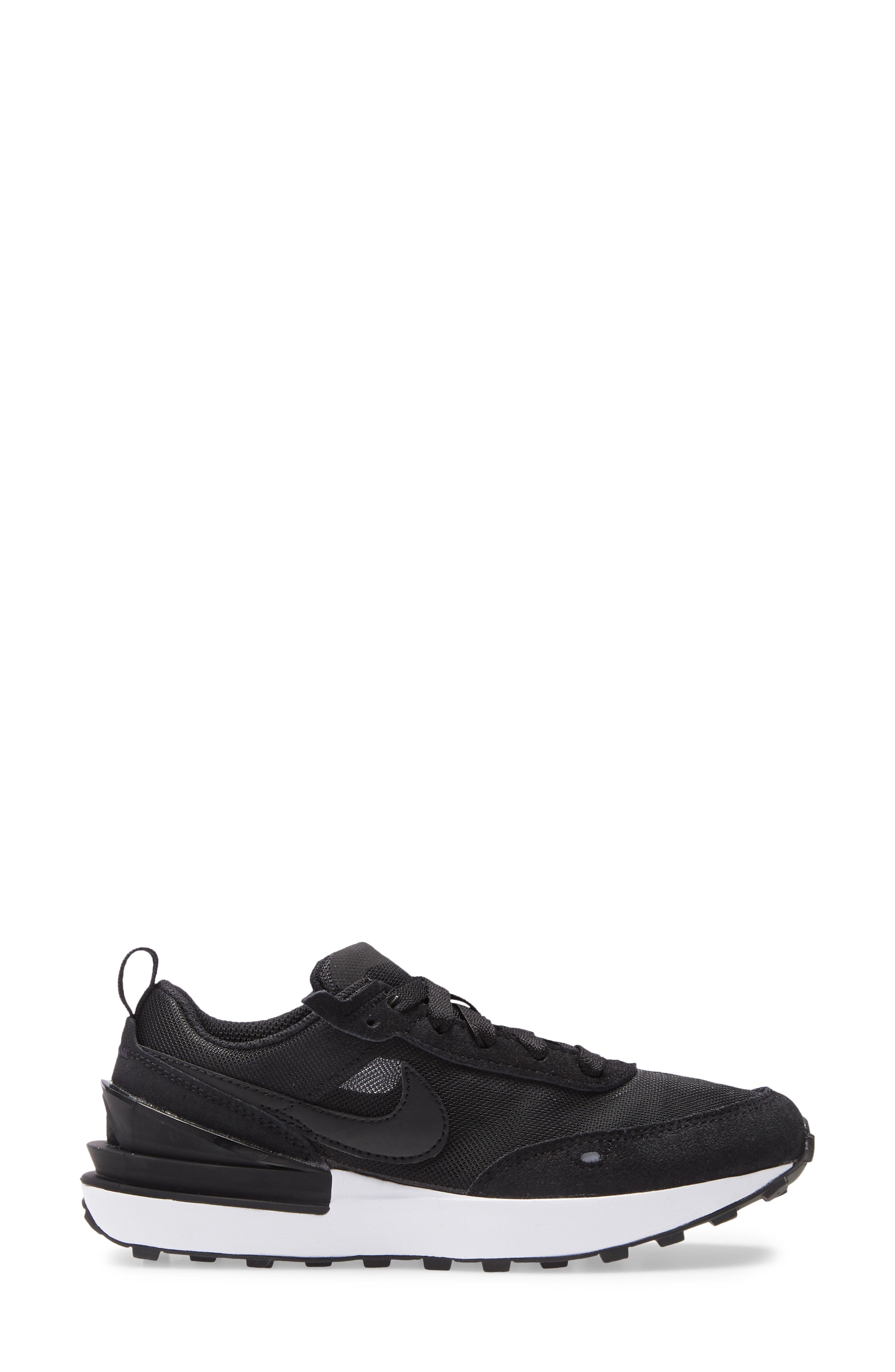 Kids' Waffle One Sneaker, Alternate, color, BLACK/ BLACK/ WHITE/ ORANGE