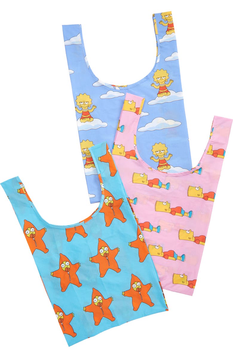 Baggu The Simpsons Set of 3 Standard Baggu Ripstop Nylon Totes, Main, color,