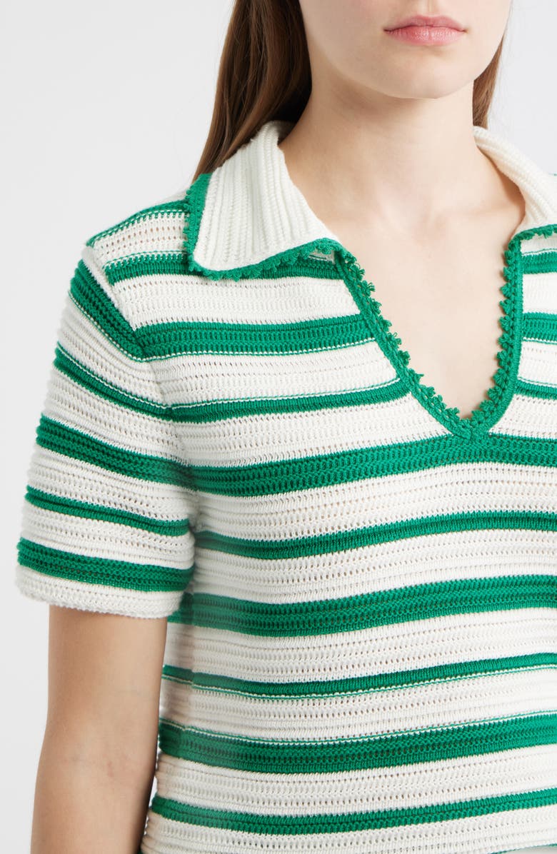 Elie Tahari Harlow Stripe Polo Sweater, Alternate, color,