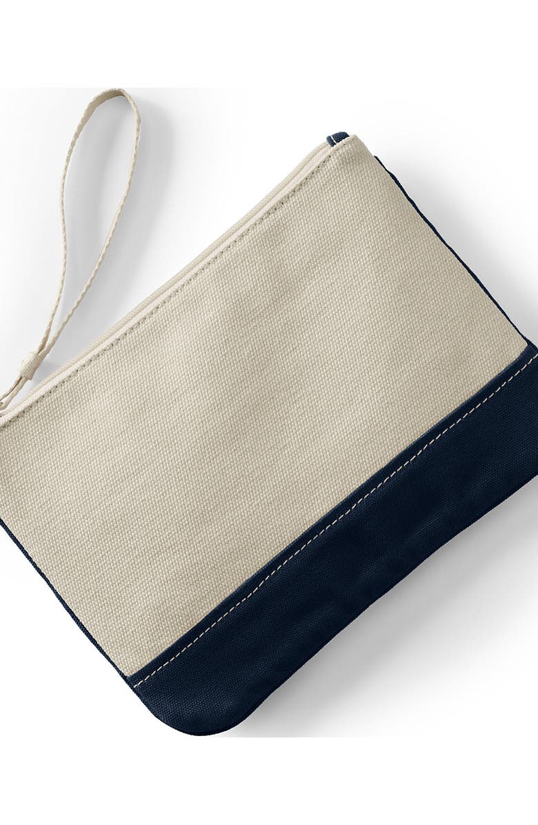 Lands' End Canvas Zipper Pouch, Main, color, Natural/Radiant Navy