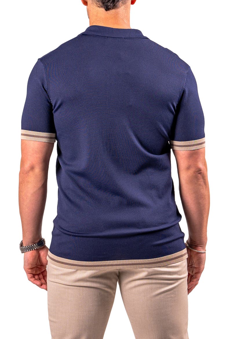 Quarter Zip Polo, Alternate, color, BLUE