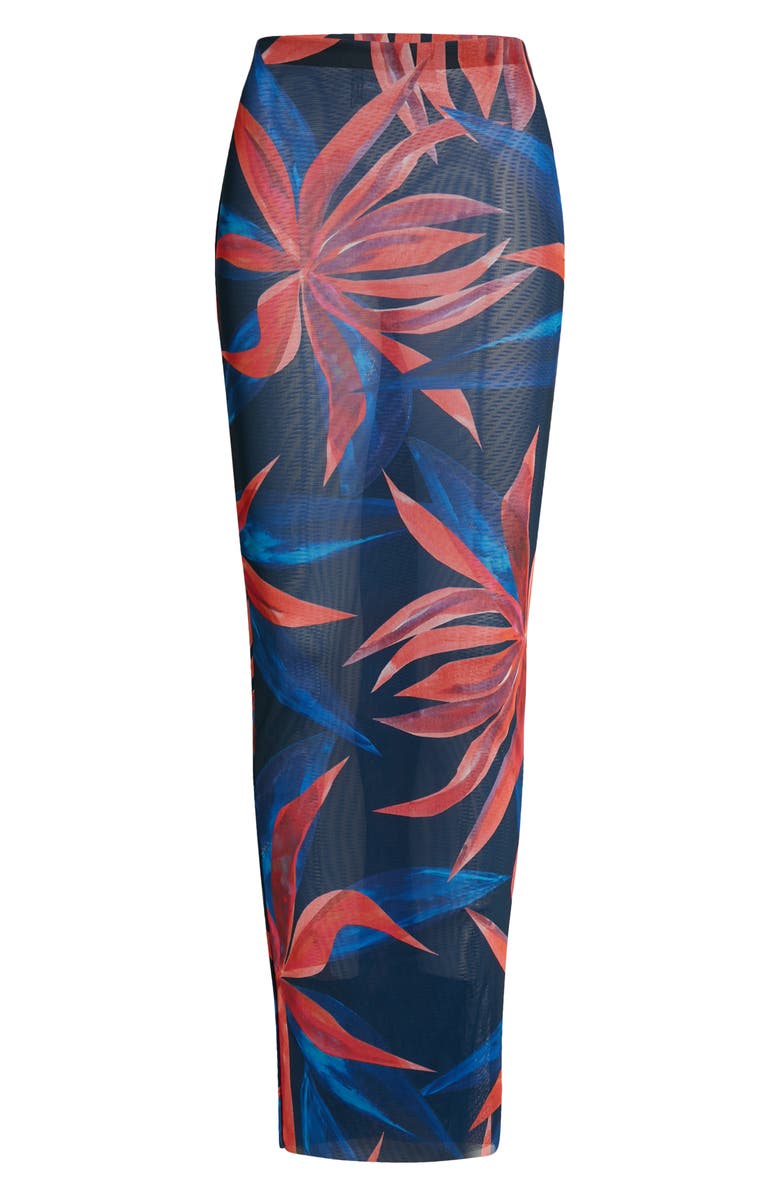 Louisa Ballou Floral Mesh Pencil Skirt, Alternate, color, Lunar Bloom