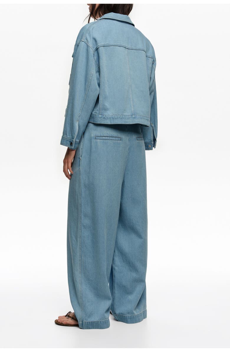 Bimba y Lola Fluid Boxy Denim Jacket, Main, color, Light Denim Blue