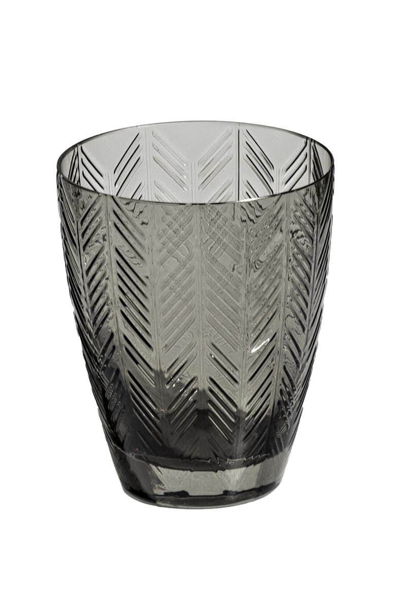 Water Glass ZIG ZAG Set of 6  Grey 11.8 oz, diam. 3.3", H 4", Main, color, Grey