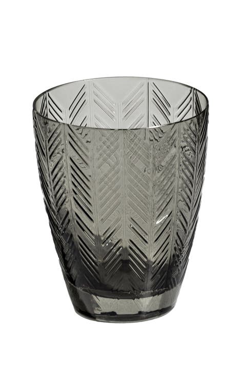 Water Glass ZIG ZAG Set of 6  Grey 11.8 oz, diam. 3.3", H 4"