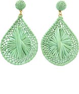 Panacea Mint Raffia Teardrop Earrings