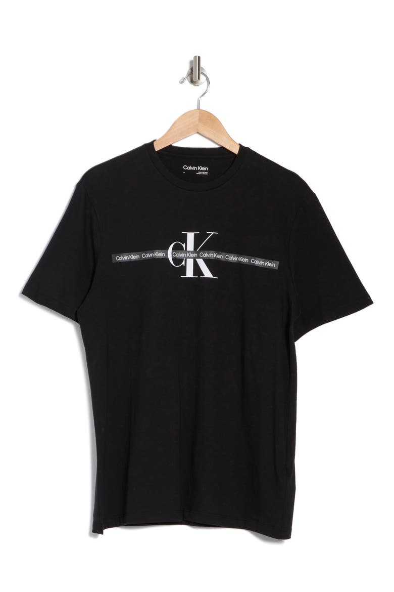 Repeat Tape Layer Logo Graphic T-Shirt, Alternate, color, BLACK