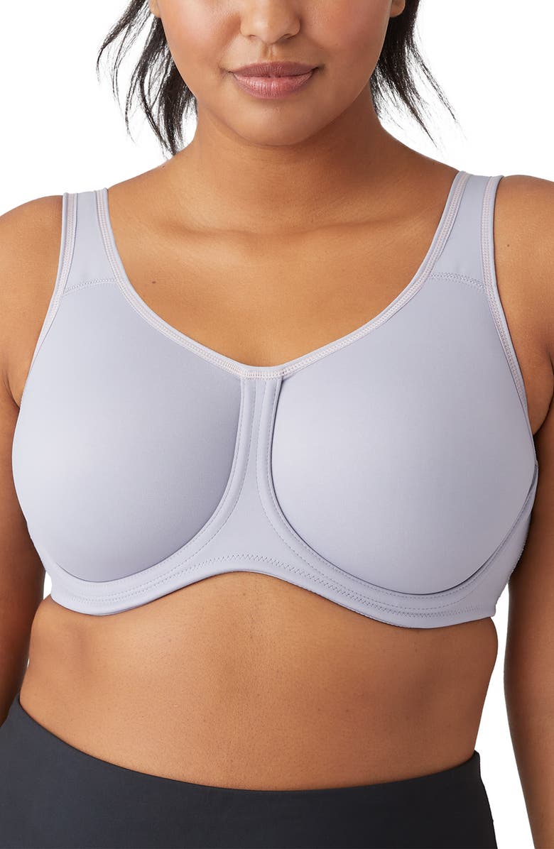Wacoal Simone Seamless Underwire Sports Bra, Main, color, Lilac Grey W/ Zephyr