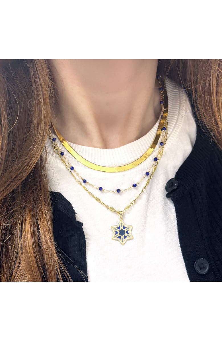 The Lovery Fine Jewelry Lapis Bead Chain Necklace, Alternate, color, Lapis