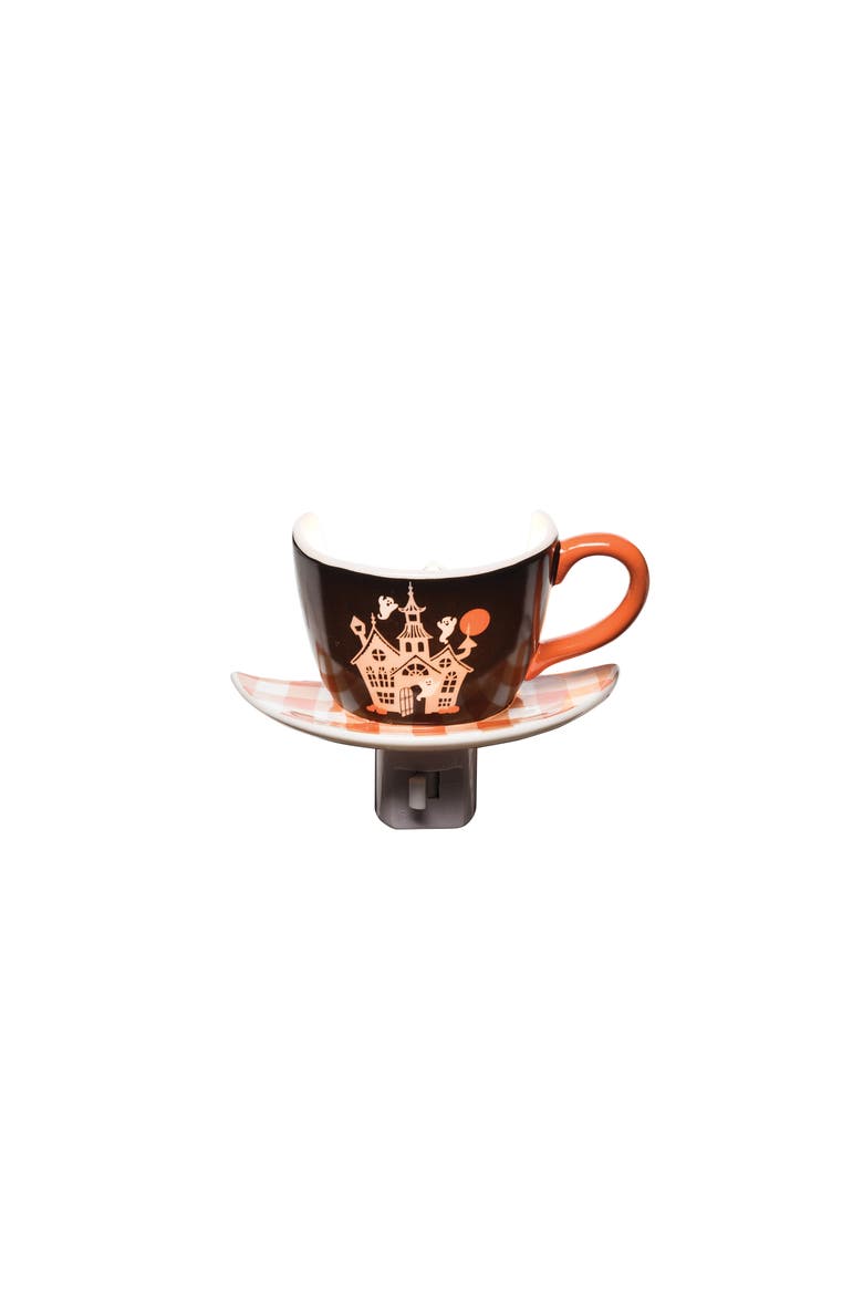 Halloween House Decorative LED Ceramic Teacup Night Light, Main, color, Orange