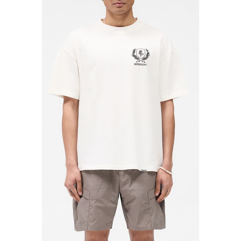 Represent Crest Oversize Graphic T-Shirt in Flat White  product
