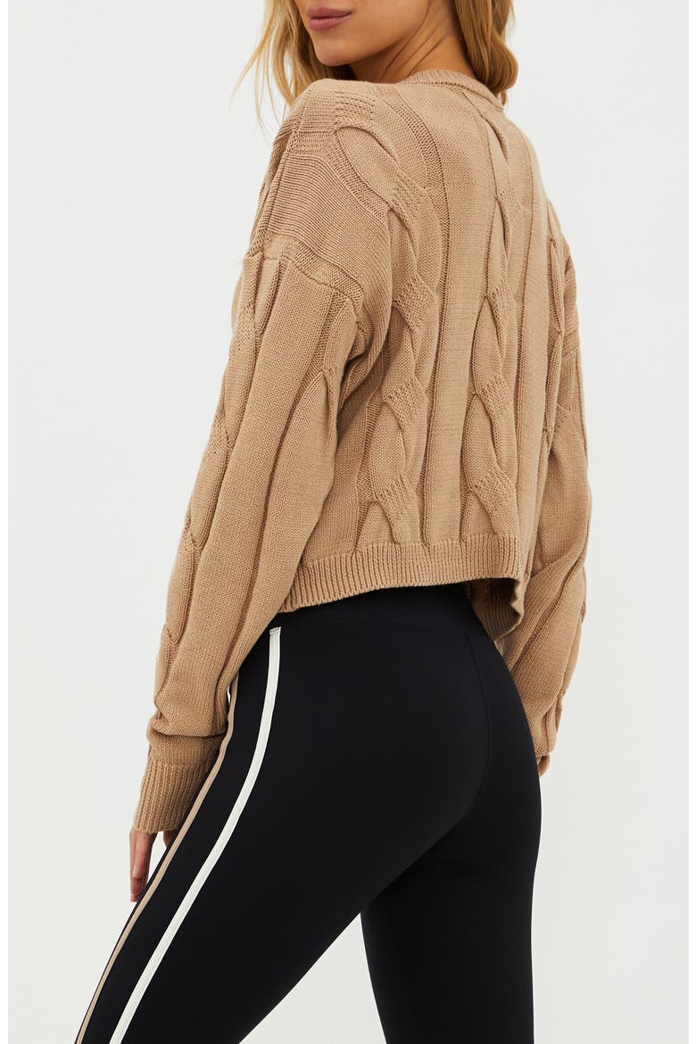 Clarice Cotton Cable Stitch Sweater, Alternate, color, SANDSHELL