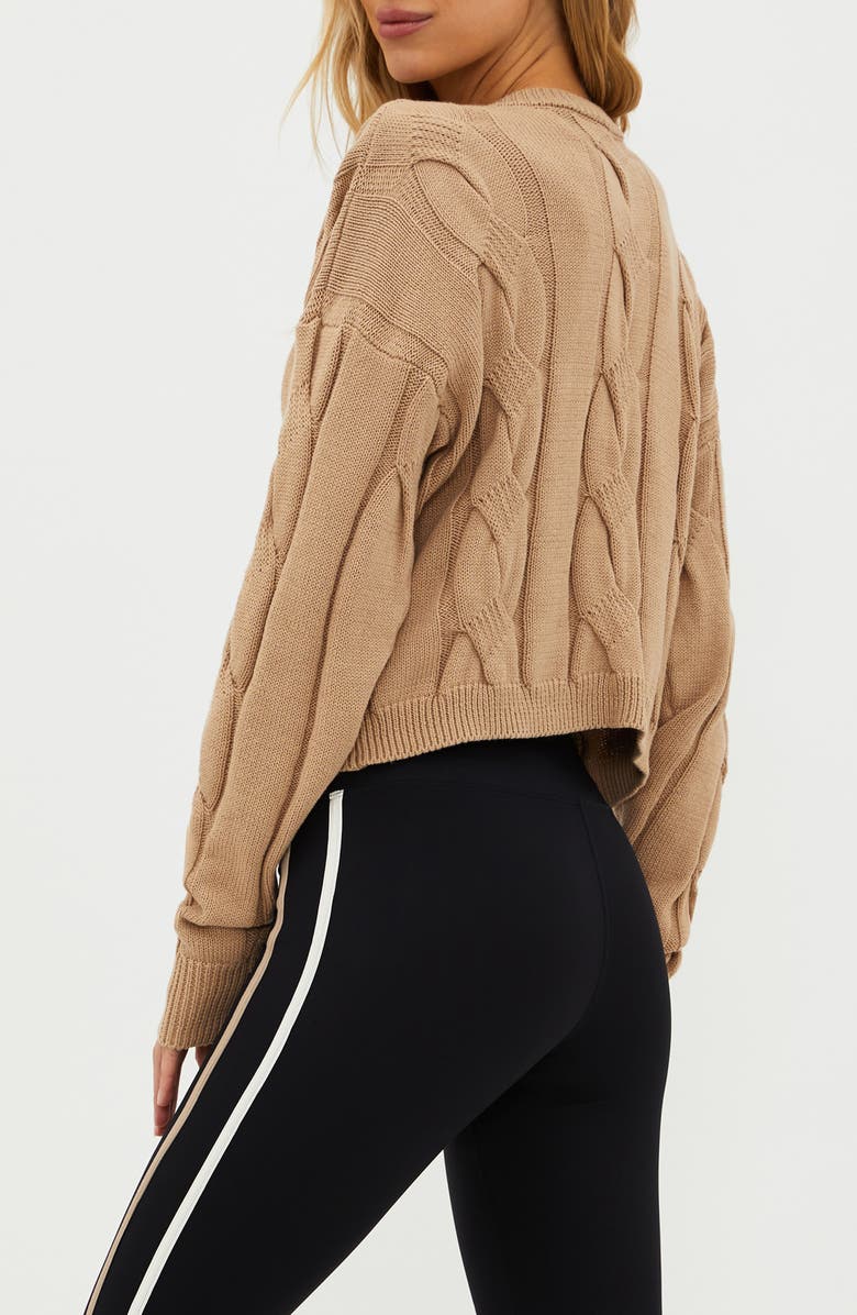 Beach Riot Clarice Cotton Cable Stitch Sweater, Alternate, color,