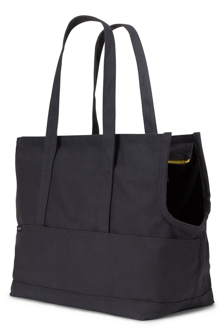 Waxed Canvas Pet Tote Carrier, Main, color, BLACK