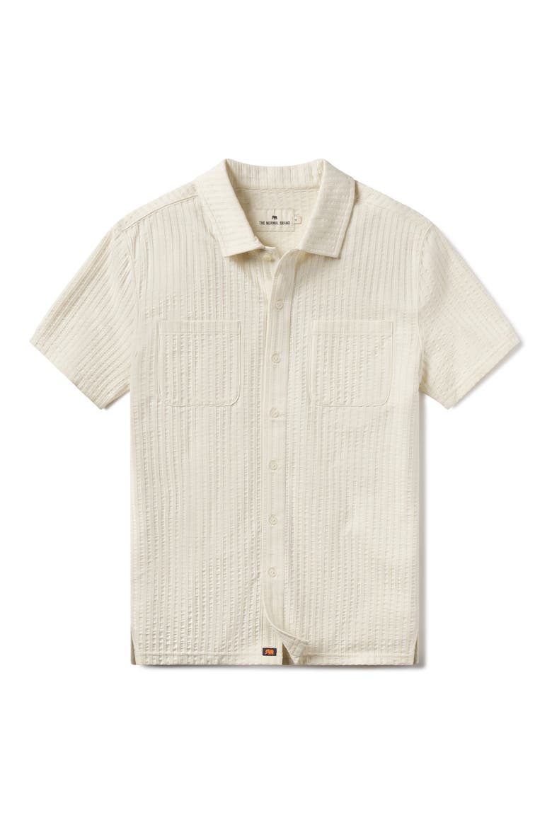 Getaway Short Sleeve Knit Button-Up Shirt, Alternate, color, STONE
