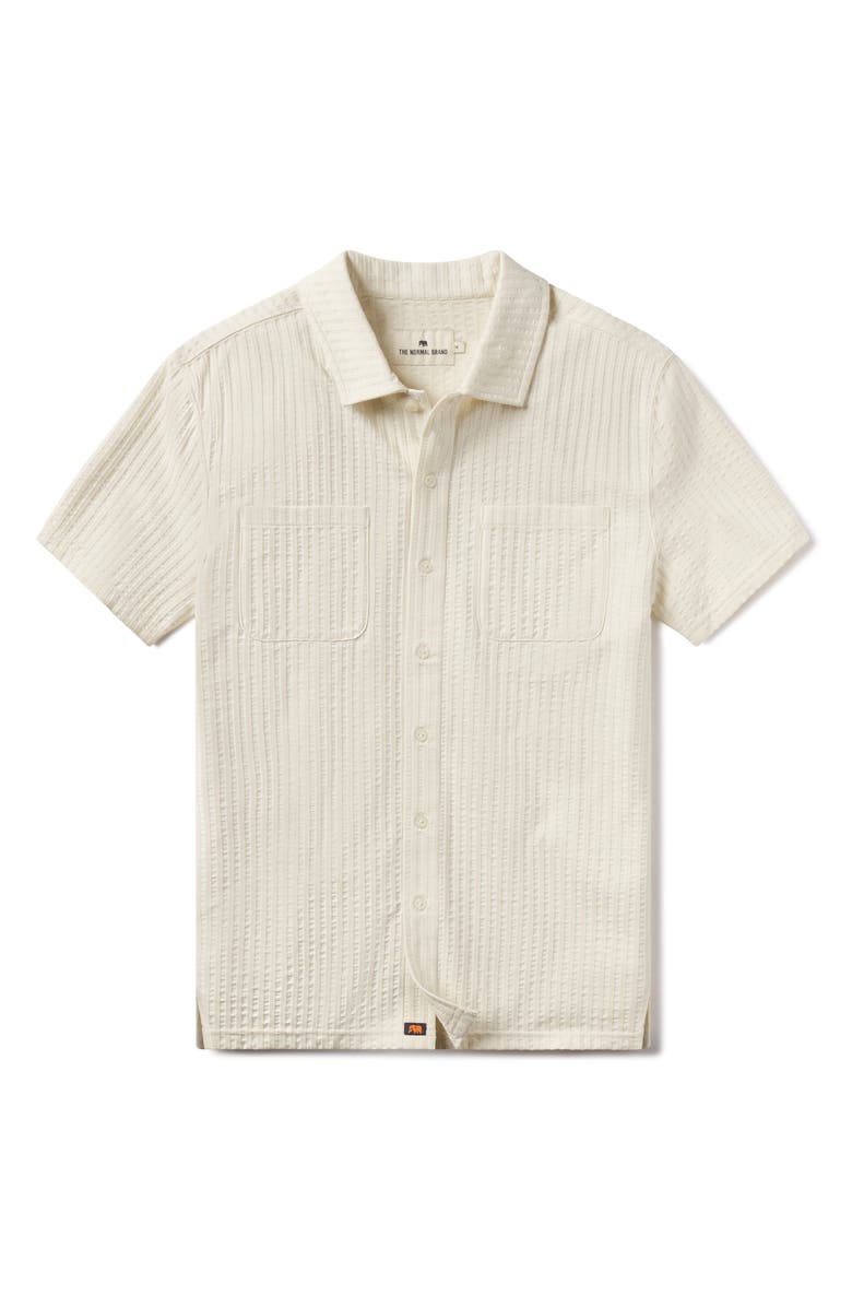 The Normal Brand Getaway Short Sleeve Knit Button-Up Shirt, Alternate, color, Stone