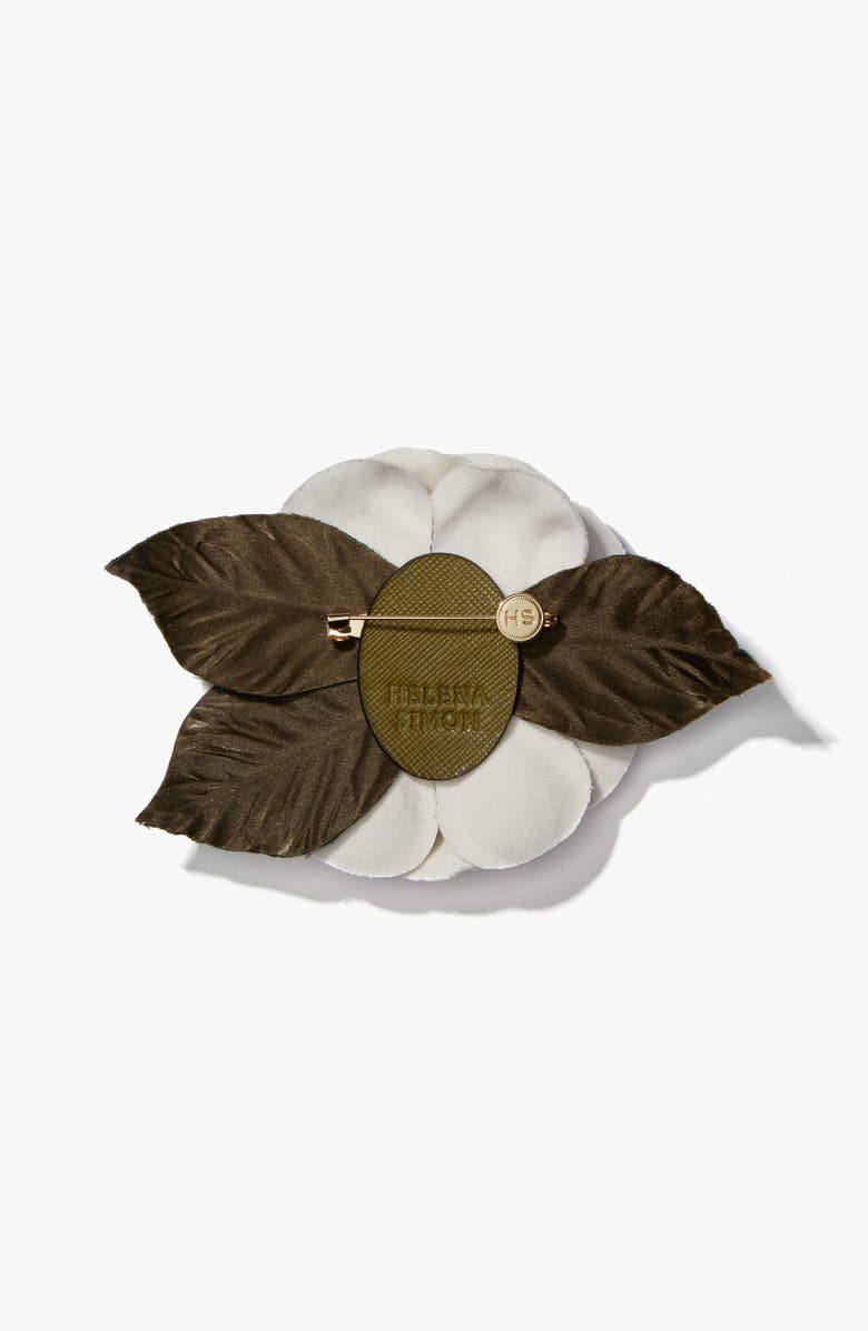 Helena Simon The Small White Gardenia Floral Brooch, Alternate, color, White