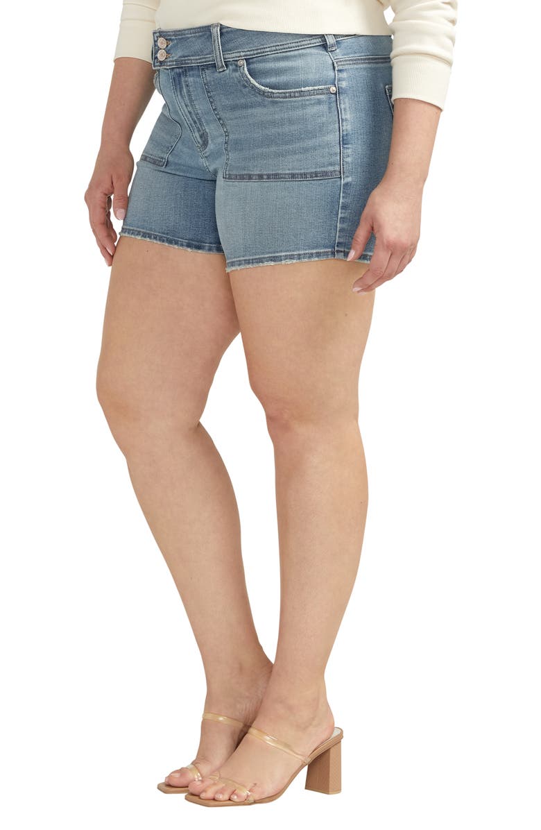 Silver Jeans Co. Suki Curvy Mid Rise Denim Shorts, Alternate, color, 