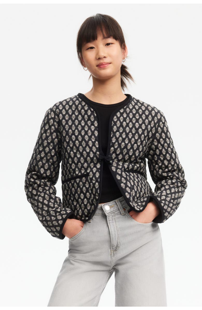 H&M Quilted Cotton Jacket, Alternate, color, Dark Gray/Patterned