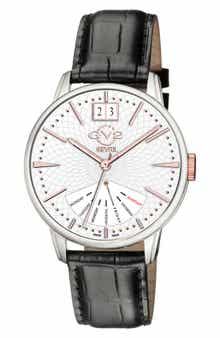 Men's Rovescio Croc Embossed Leather Strap Watch, 42mm