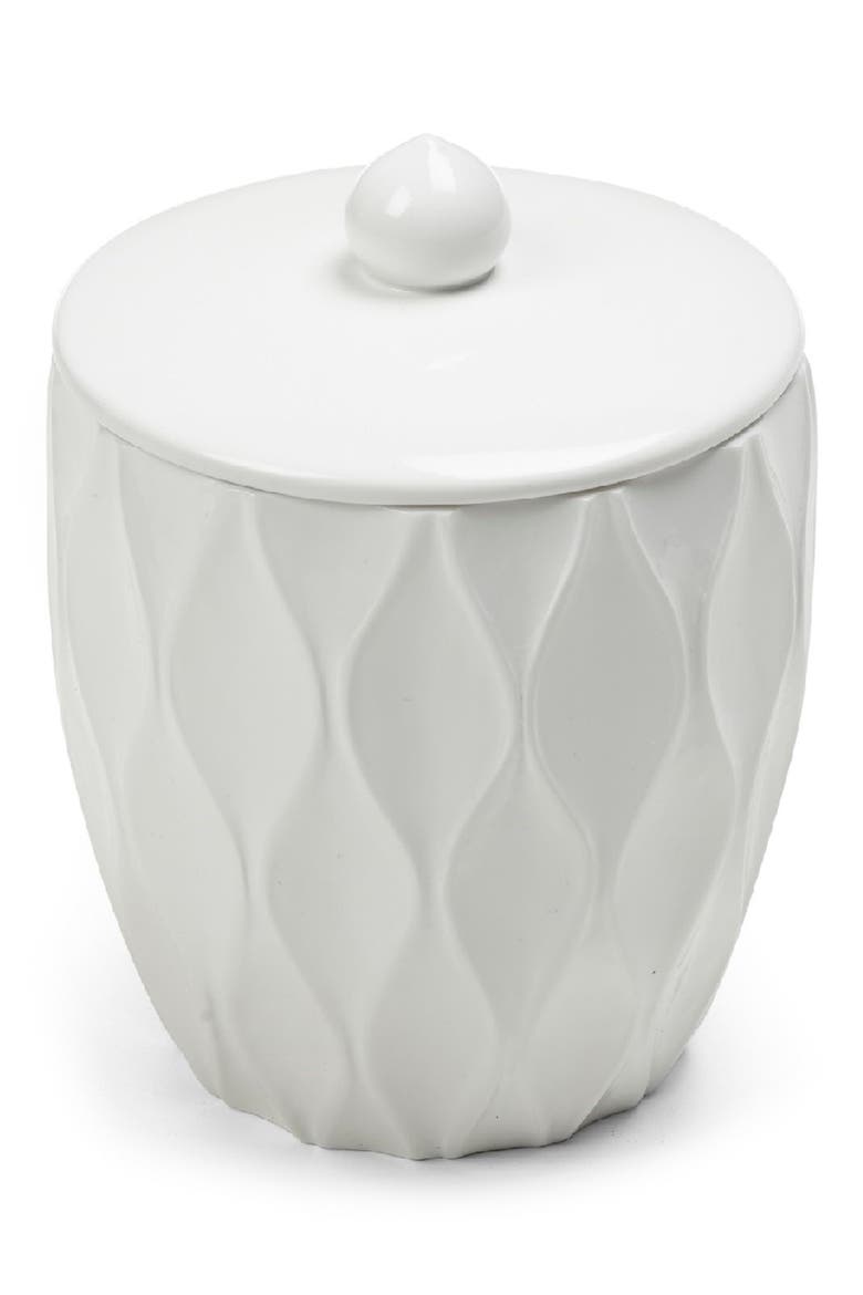 Wave Bathroom Canister, Main, color, WHITE RESIN