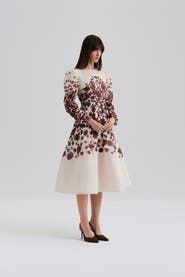 Malina Leoni Silk Blend Midi Dress