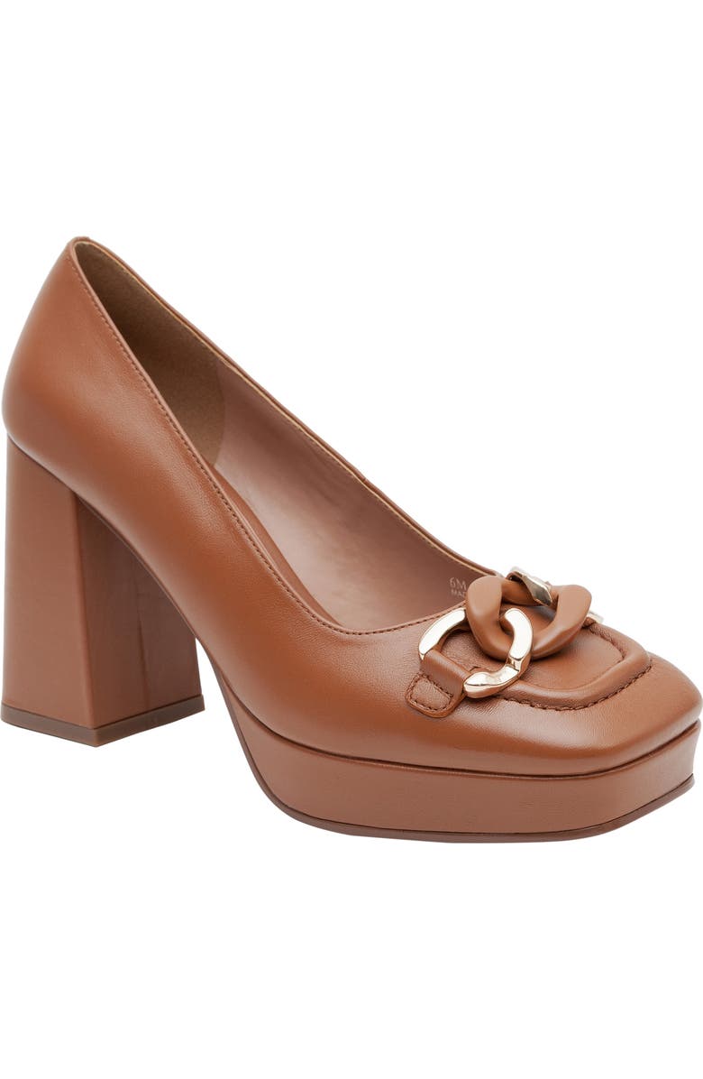 Linea Paolo Phoebe Platform Pump, Main, color, Cognac