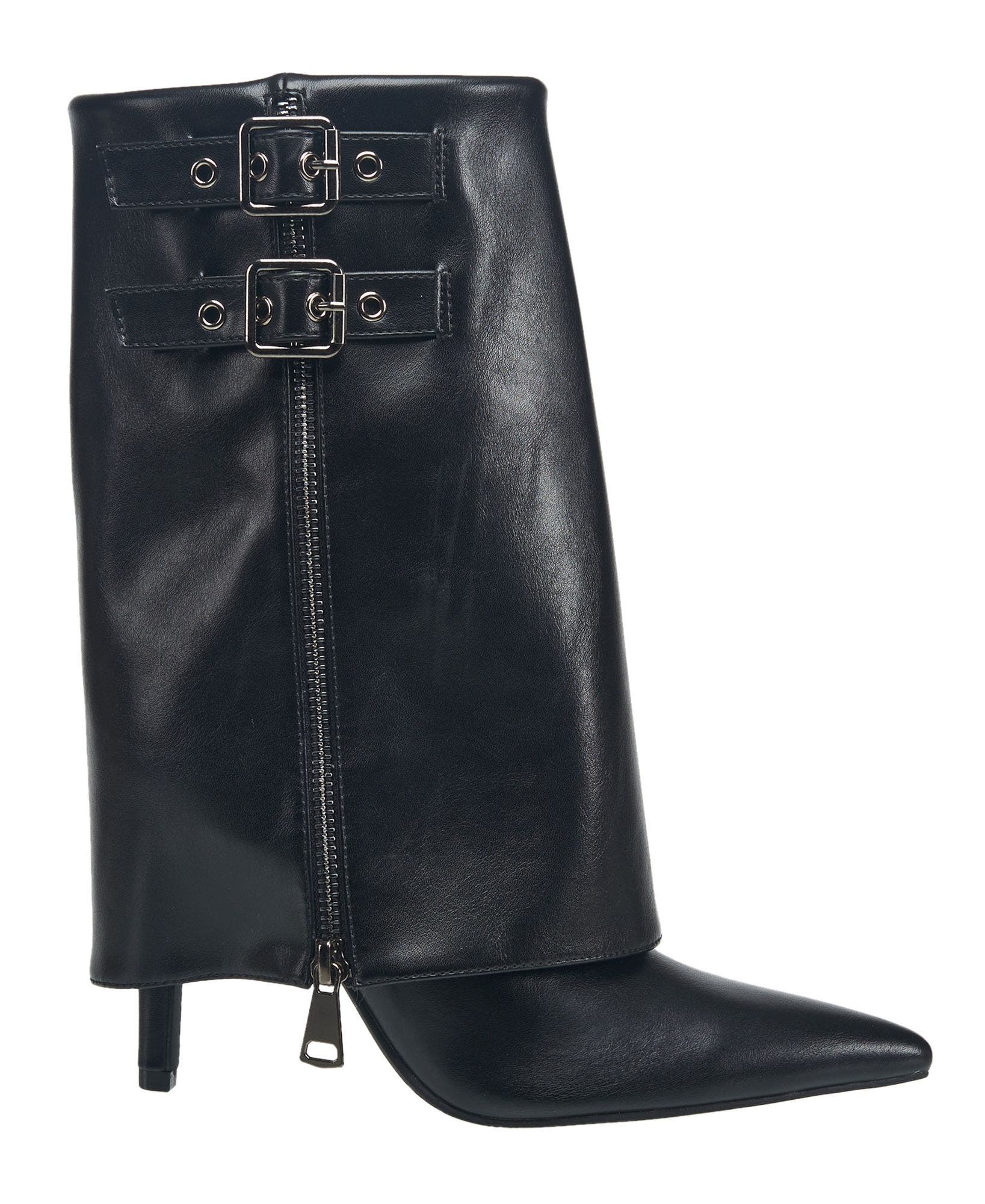 Riled Fold Over Boot, Alternate, color, Black