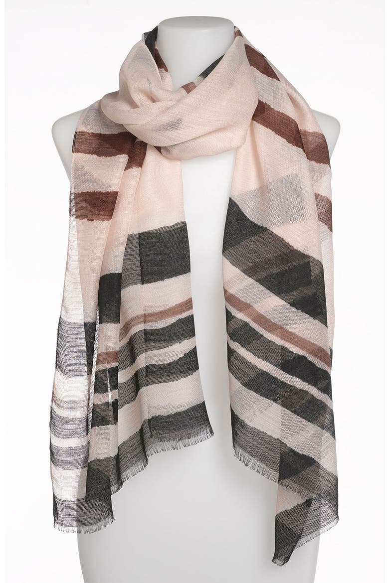 Stripe Scarf, Main, color, BLACK/ NATURAL