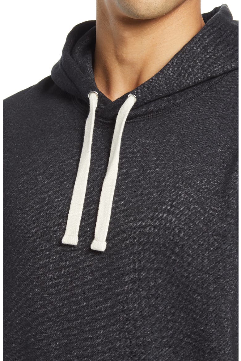 Marled Cotton Blend Pullover Hoodie, Alternate, color, BLACK CAVIAR HEATHER
