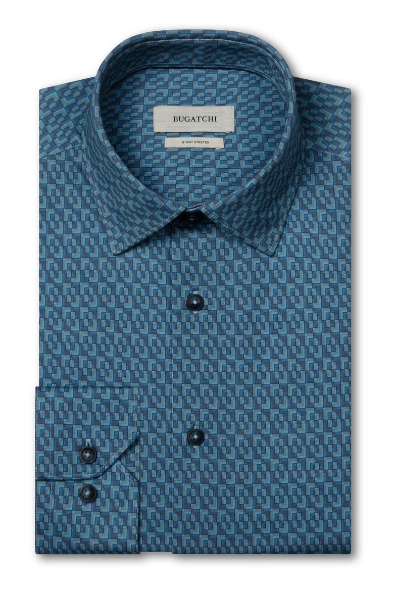 James OoohCotton® Geo Print Button-Up Shirt, Main, color, TEAL
