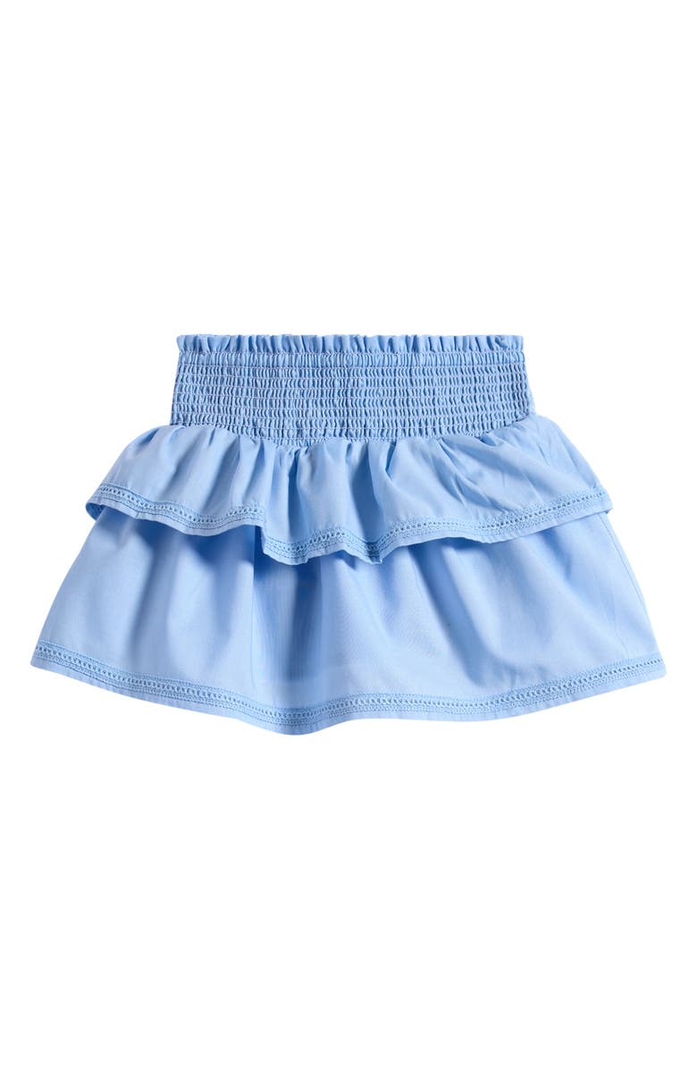 OTTER AVENUE Kids' Smocked Waist Tiered Skirt, Main, color, Blue Flag