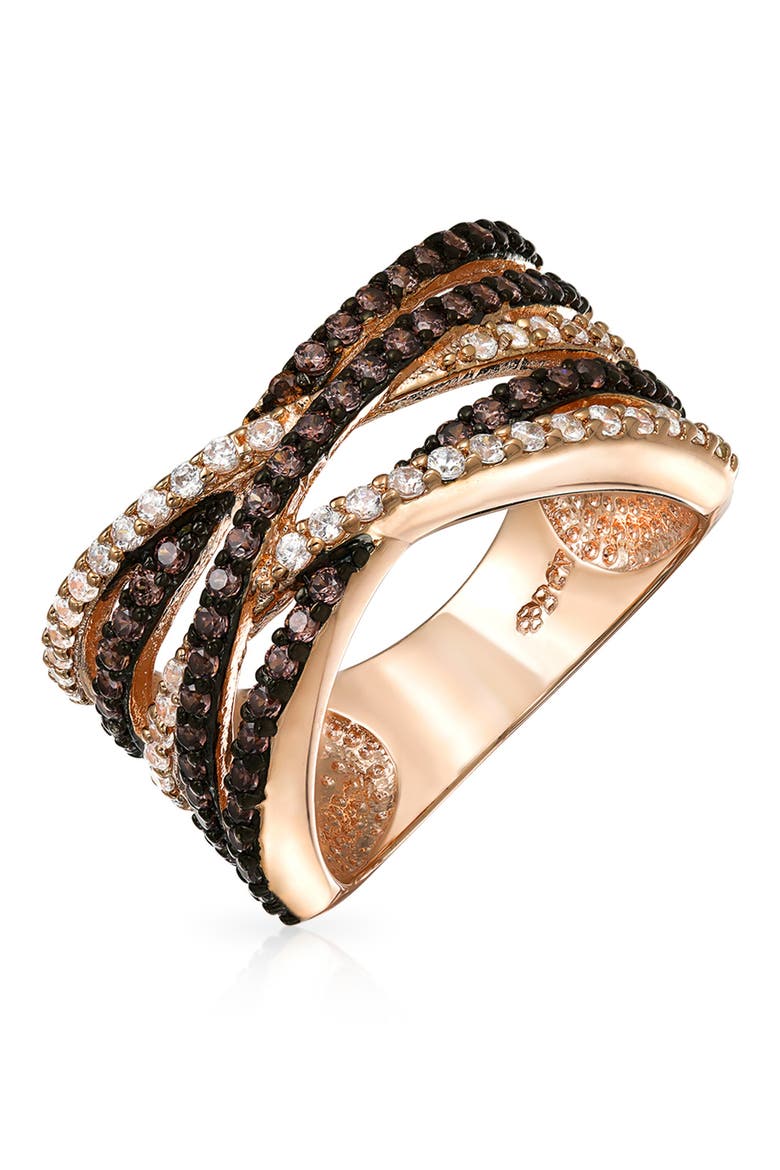 Crisscross Two-Tone Ring, Main, color, ROSE