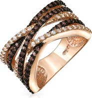 BLING JEWELRY Crisscross Two-Tone Ring