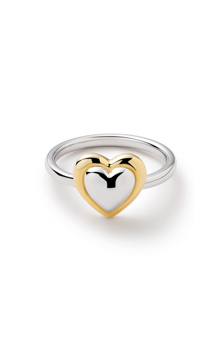 Camelia Heart Ring, Main, color, GOLD / SILVER