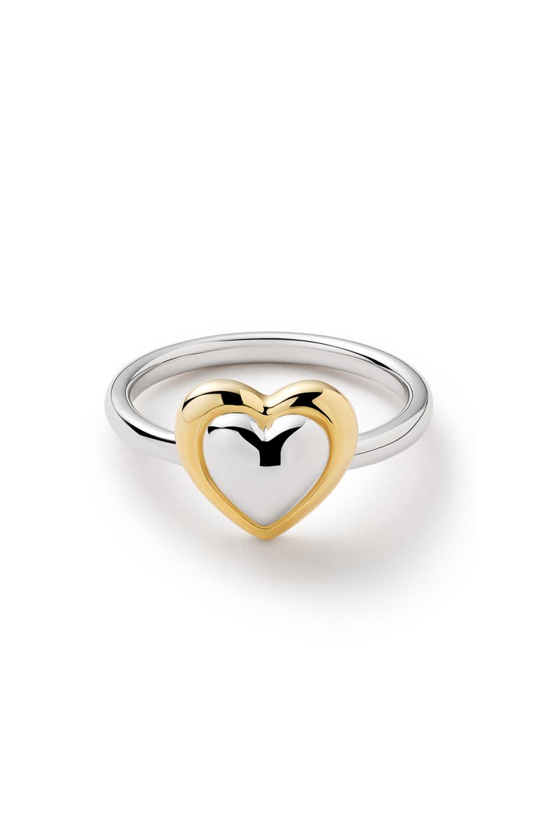Ana Luisa Camelia Heart Ring, Main, color, Gold / Silver