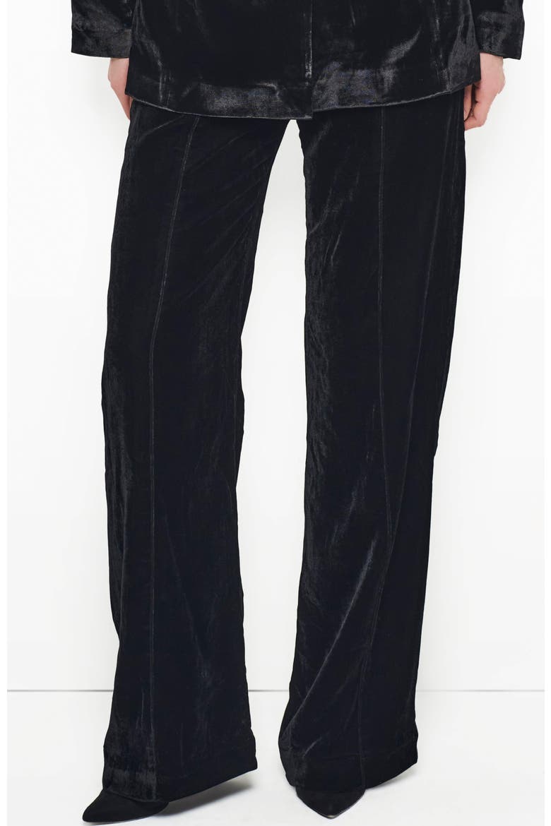 Fiona Velvet Straight Leg Trouser, Alternate, color, Black