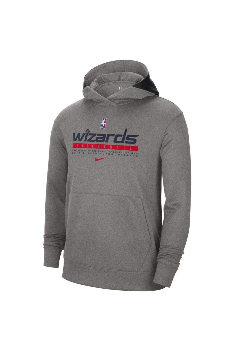 Men's Nike Heather Charcoal Washington Wizards Spotlight On Court Practice Performance Pullover Hoodie, Alternate, color, Heather Charcoal