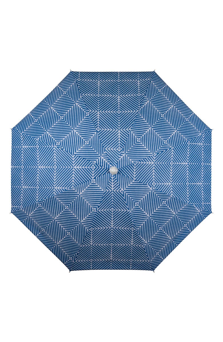 Picnic Time Blue Athens Pattern Portable Beach Umbrella, Alternate, color,